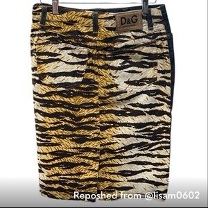 Dolce & Gabbana Denim and Animal Print Pencil Skirts this is 1 skirt